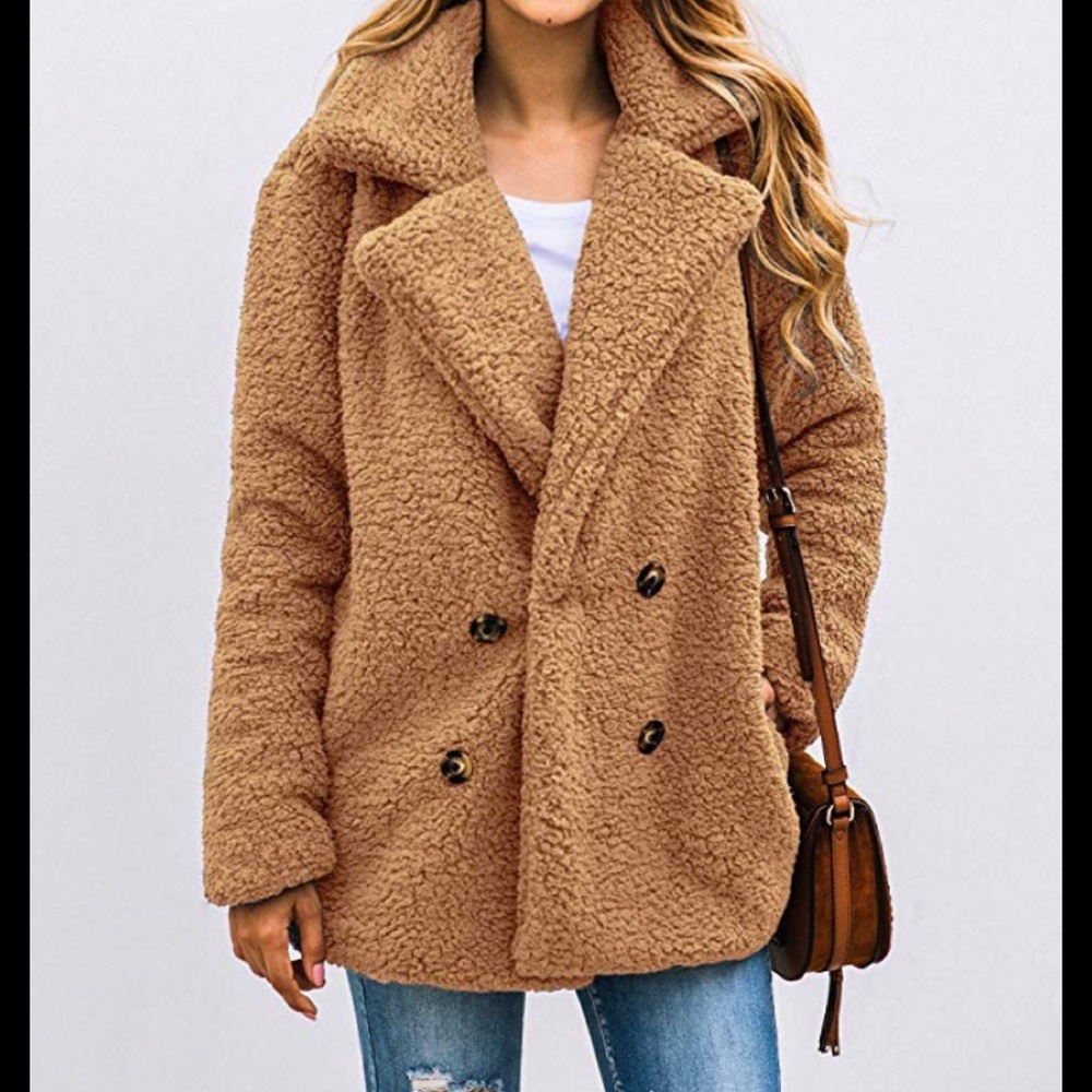 Tan/Camel Teddy jacket size L